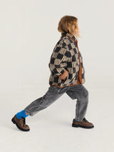 Almost Moiré all over Sheepskin Jacket