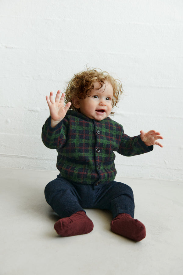 Baby Checkered Felted Jacket