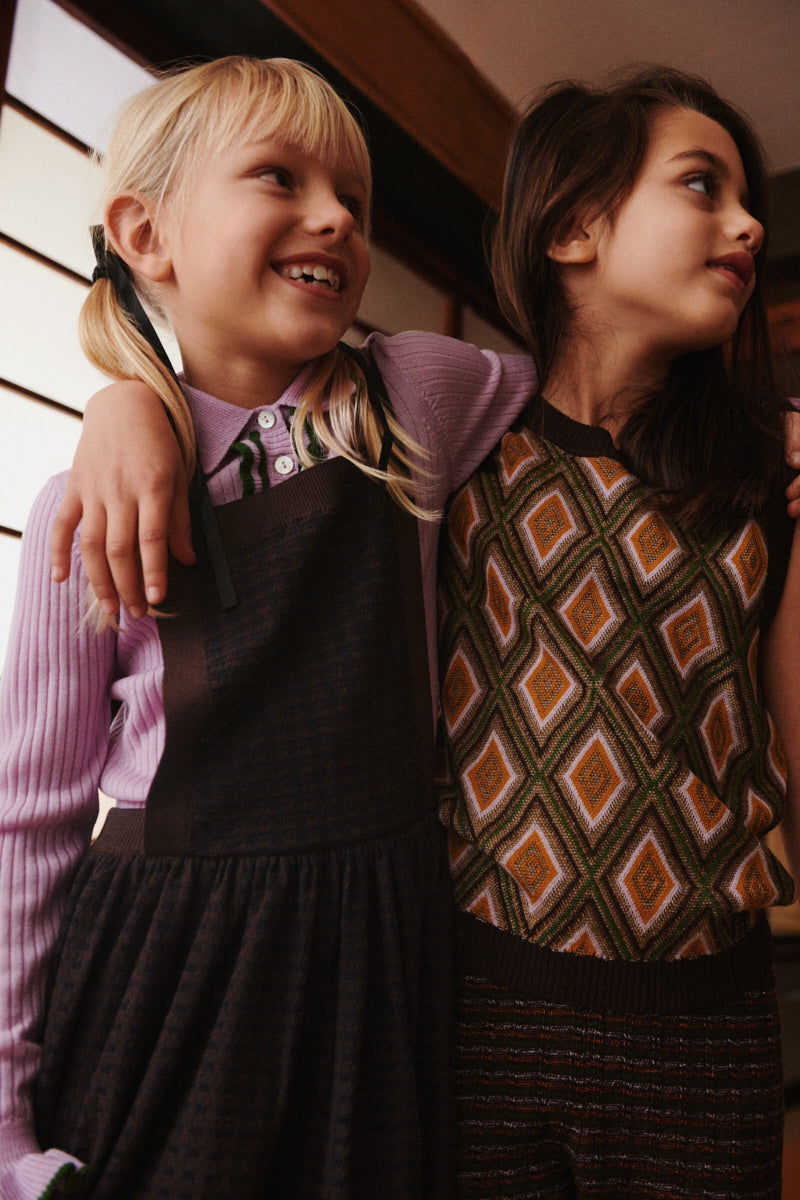 Checked Spencer & High Neck top