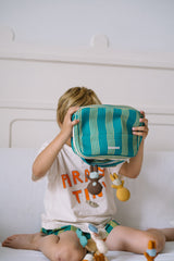 GOMMU STRIPED POUCH *GREEN*