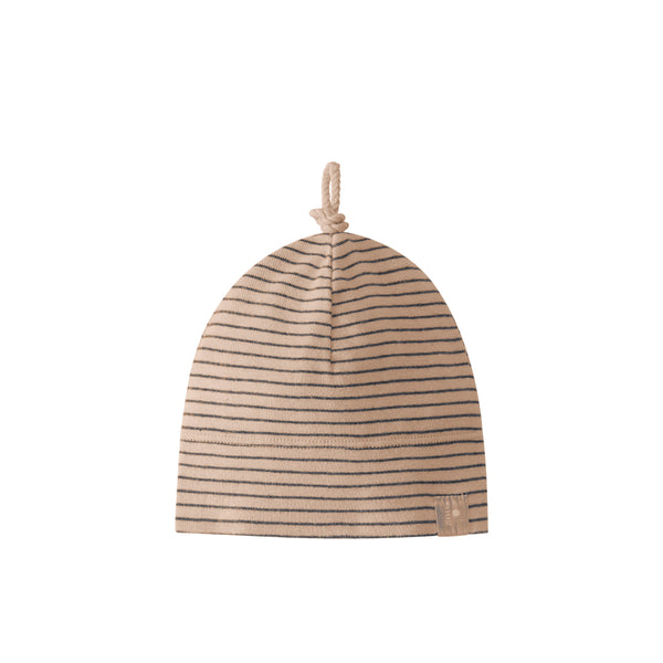 BEANIE WITH KNOT | NUDE STRIPE
