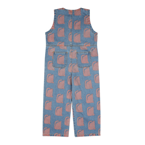Pink Cat Denim Overalls | INDIGO
