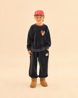Navy Piping Velour Aladdin Tracksuit