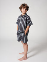 STRIPED SHIRT & SHORTS - NAVY "Outfit Set"