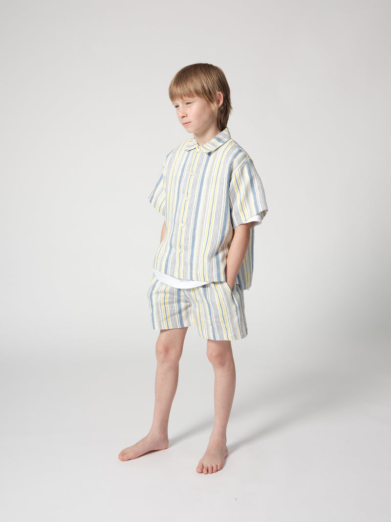 Multicolour Striped Shirt & Short"Outfit Set"