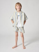 Multicolour Striped Shirt & Short"Outfit Set"