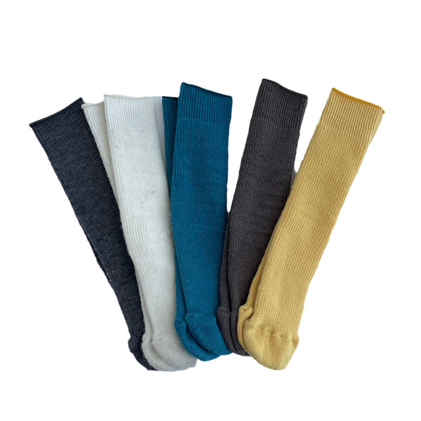 wool/cotton rib tube socks- charcoal