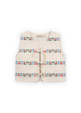 Flower Embroidery Natural Denim 3 PCS  Outfit Set