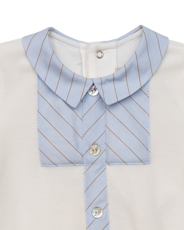 Milk/Baby Blue Baby Grow