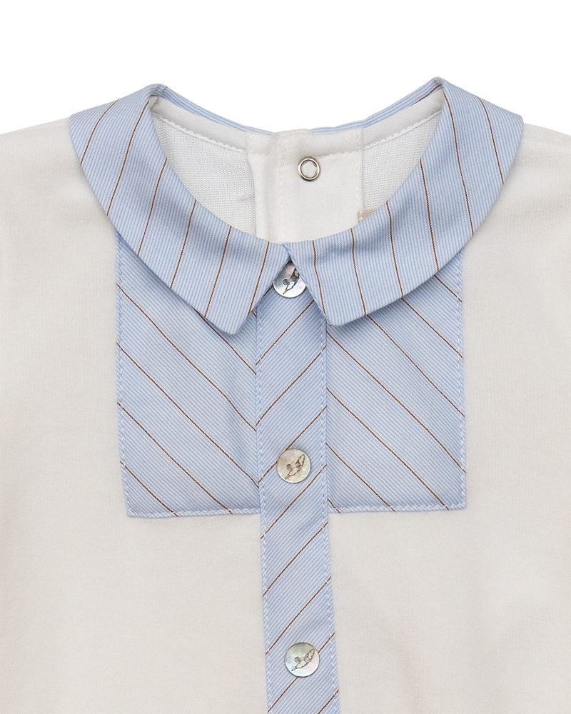 Milk/Baby Blue Baby Grow
