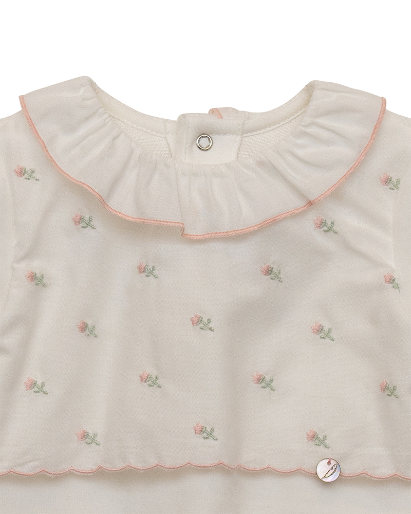 baby kit - pink flower embroidery