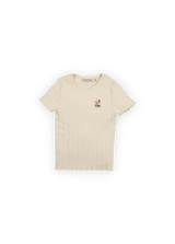 Flower Embroidery Natural Denim 3 PCS  Outfit Set