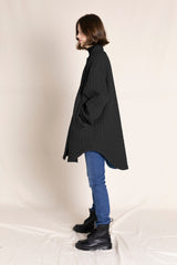 Winter Black Quilted - Oversized Jacket- Adults