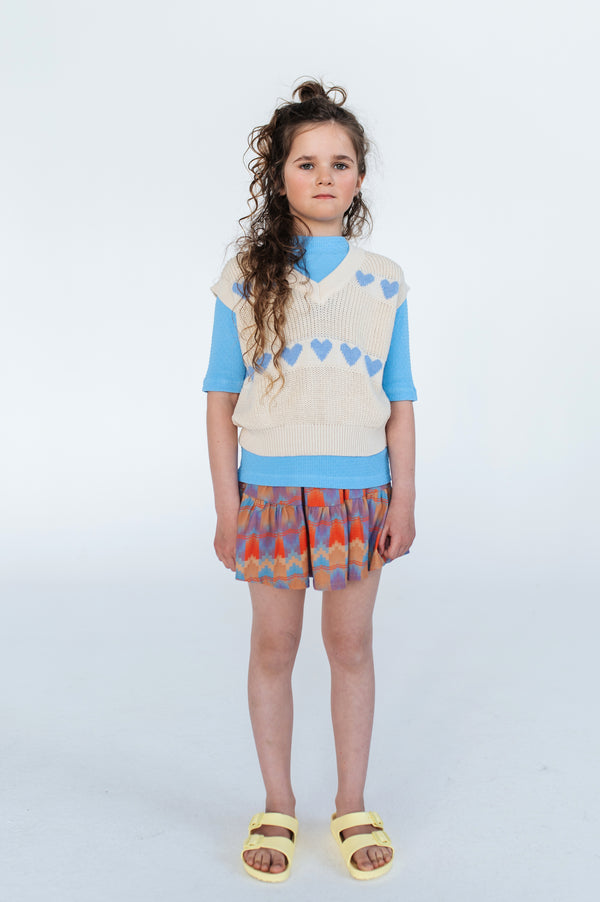 Summer Day Blue Heart Knit Spencer