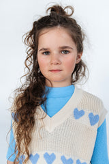 Summer Day Blue Heart Knit Spencer