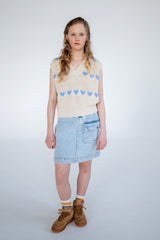 Summer Day Blue Heart Knit Spencer