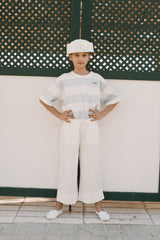 White Tiny Front Pockets Pant