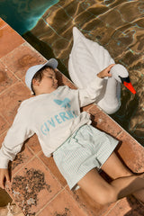 Cyan Fine Stripes Cap