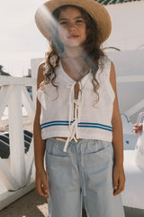 Blue Tiny Front Pockets Pant