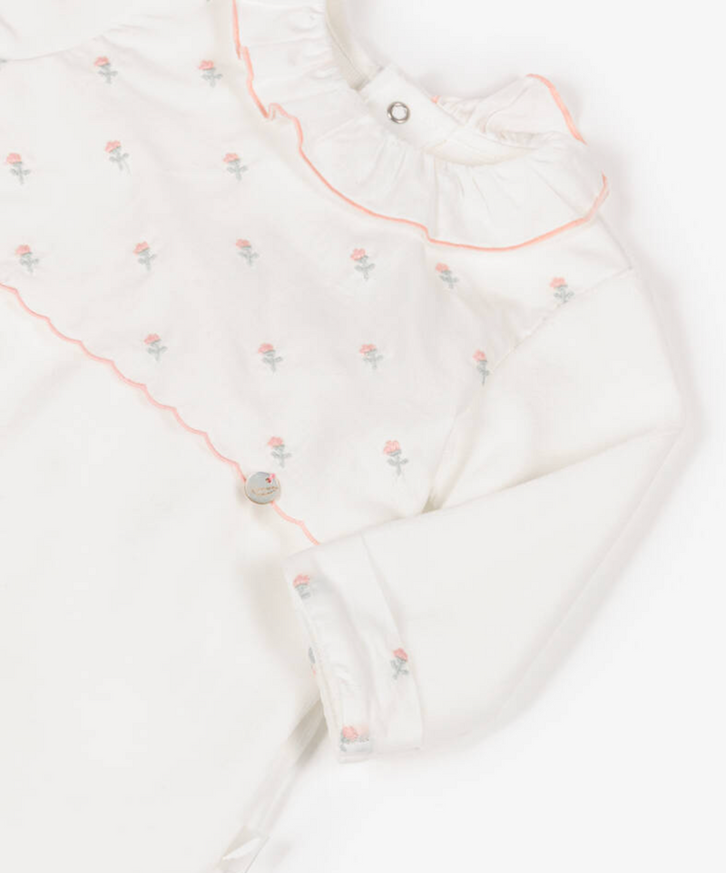baby kit - pink flower embroidery