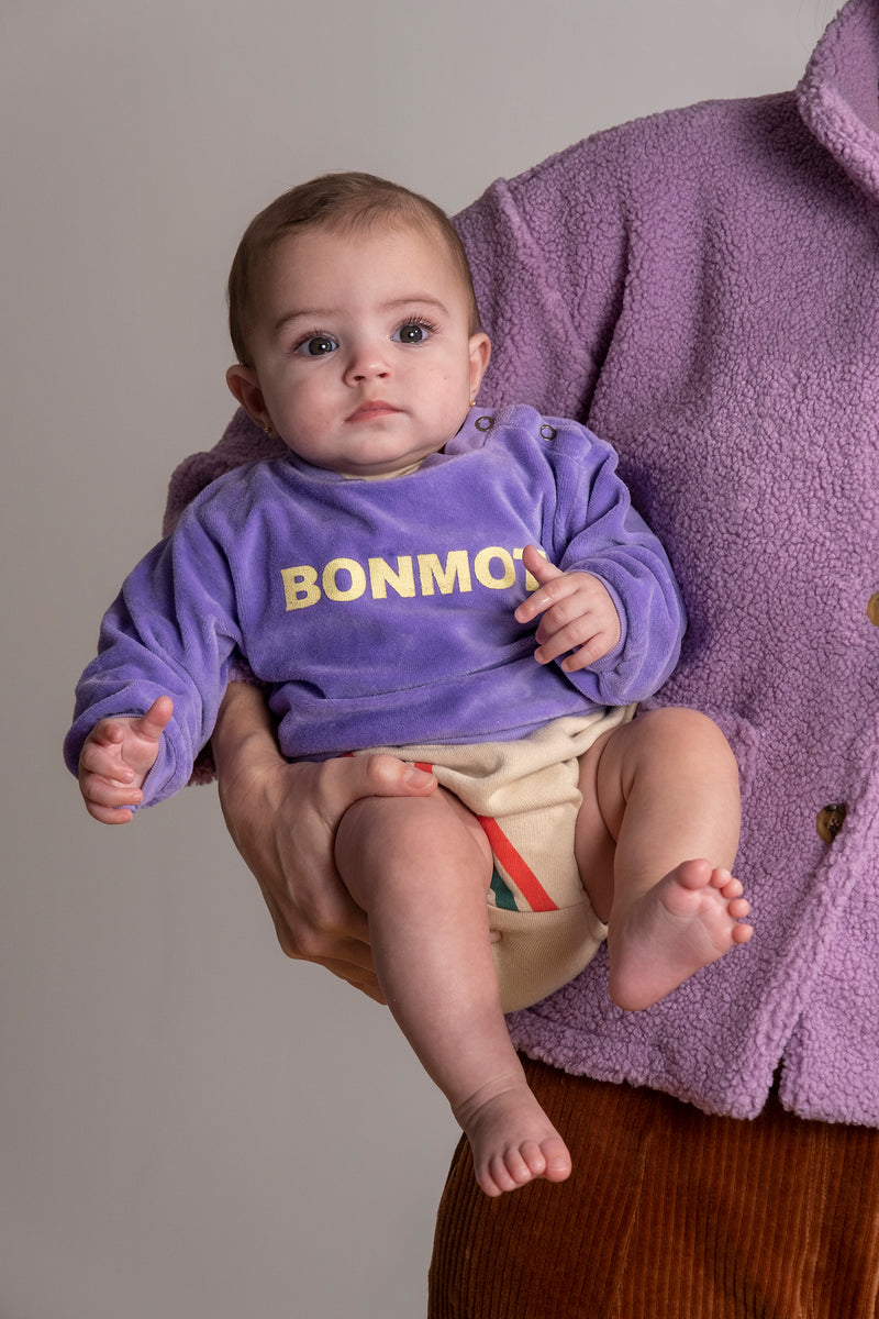 Lilac velvet Sweatshirt "BONMOT" & Velvet trouser