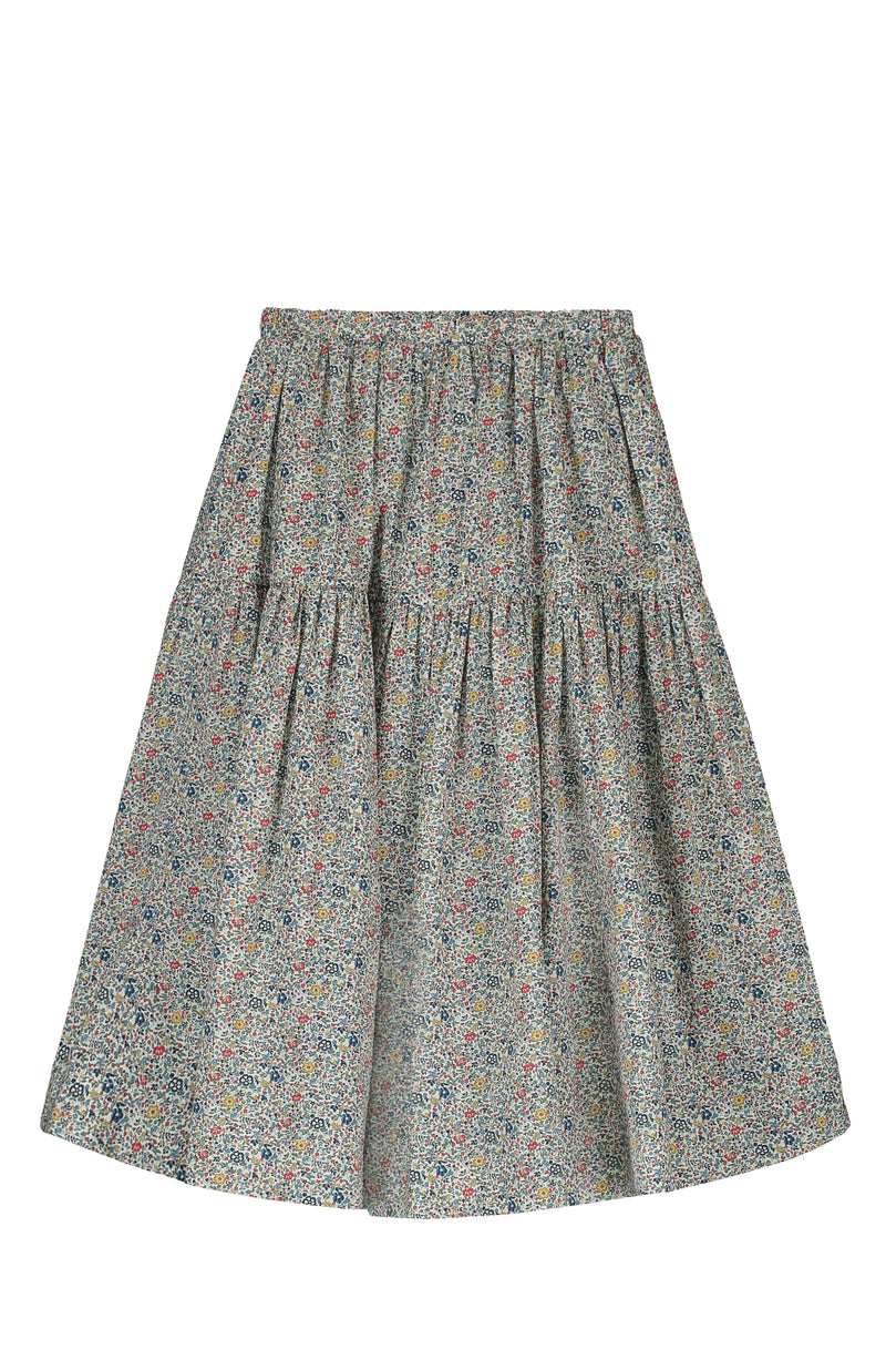 Liberty Ruffled Neck Blouse & Midi Skirt