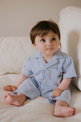 Baby Vista Blue Seersucker Stripes Set