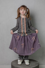 Mauve Blouse-Sand Buttons & Mauve Skirt