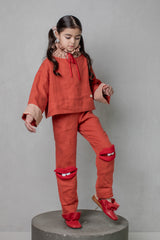 Red Hems Blouse & Krissie Trousers