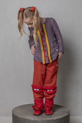 Red Hems Blouse & Krissie Trousers