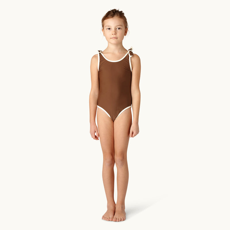 ELIZABETH SWIMSUIT & MATCHING SHORTS - MARRON