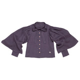 Mauve Blouse-Sand Buttons & Mauve Skirt
