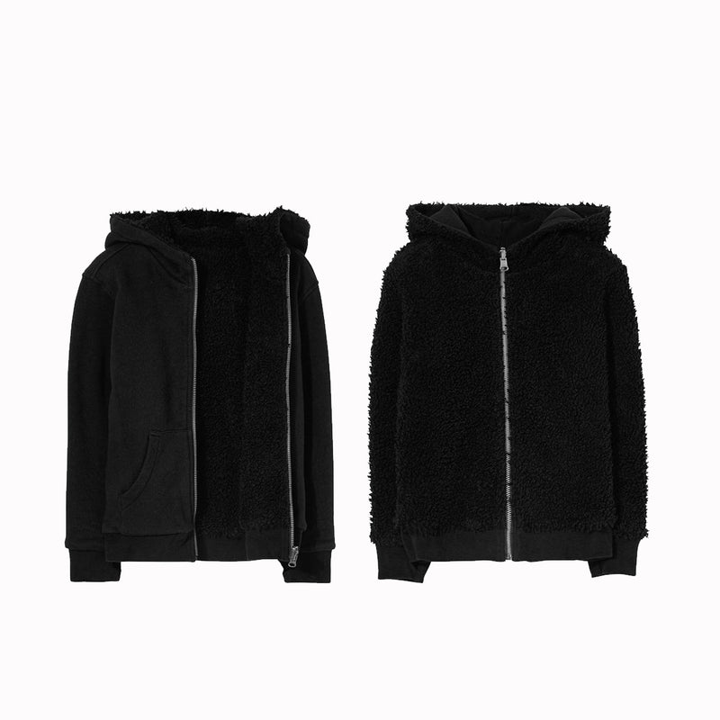 HOOPER Black Reversible Zipped Hoodie