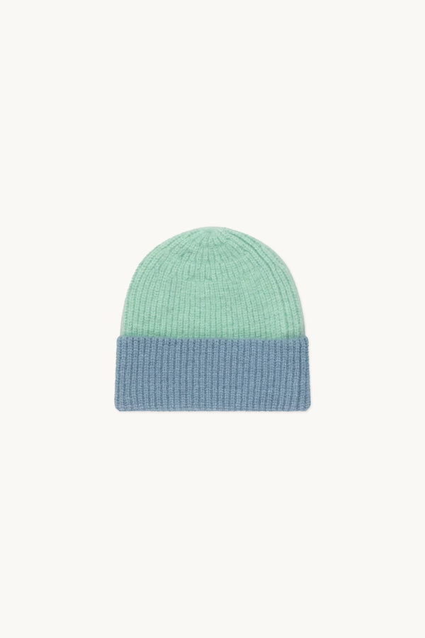 COLOR BLOCK BEANIE emerald/warm blue