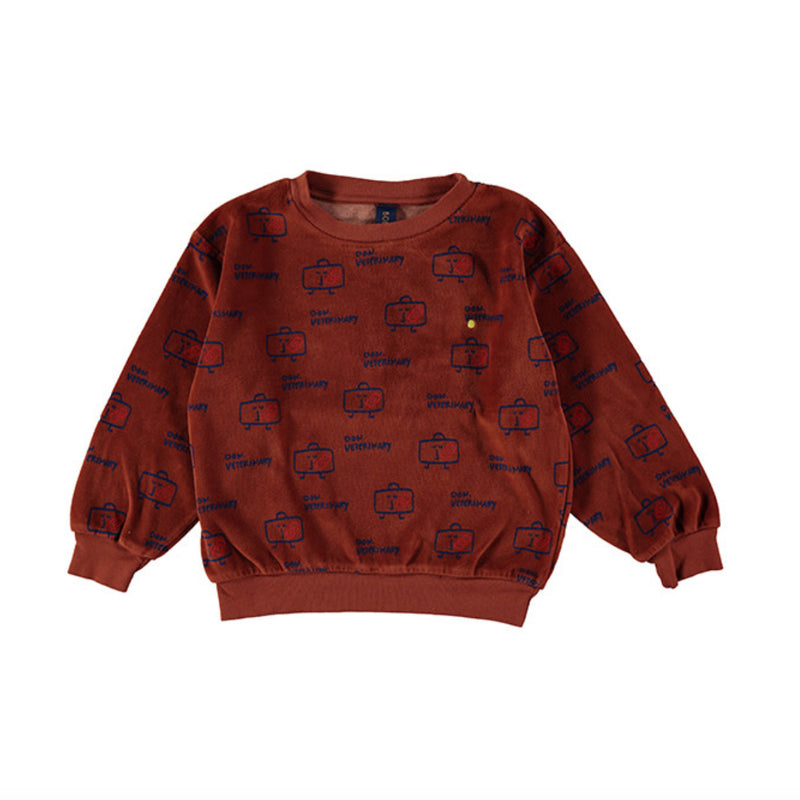 Bonmot Sweatshirt velvet terracotta & FRILL SKIRT