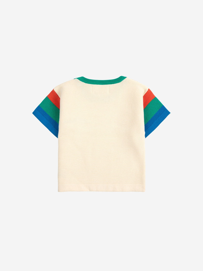 Baby Color block knitted T-shirt & Striped shorts