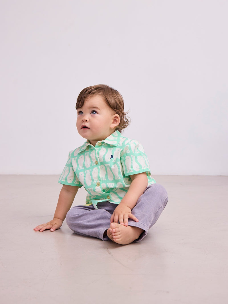 Baby Lucky Fish all over woven blouse & Pants