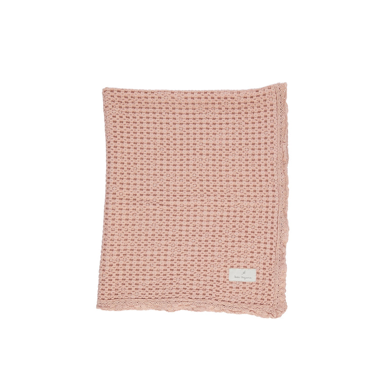 Dusty Rose Waffle Blanket