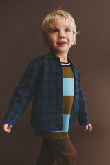 Dark Navy Checkered Jacket & Pants