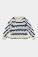 Ecru/Indigo sweater & Harlekin Skirt