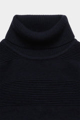 Dark Navy Rollneck Sweater & Checked Pants