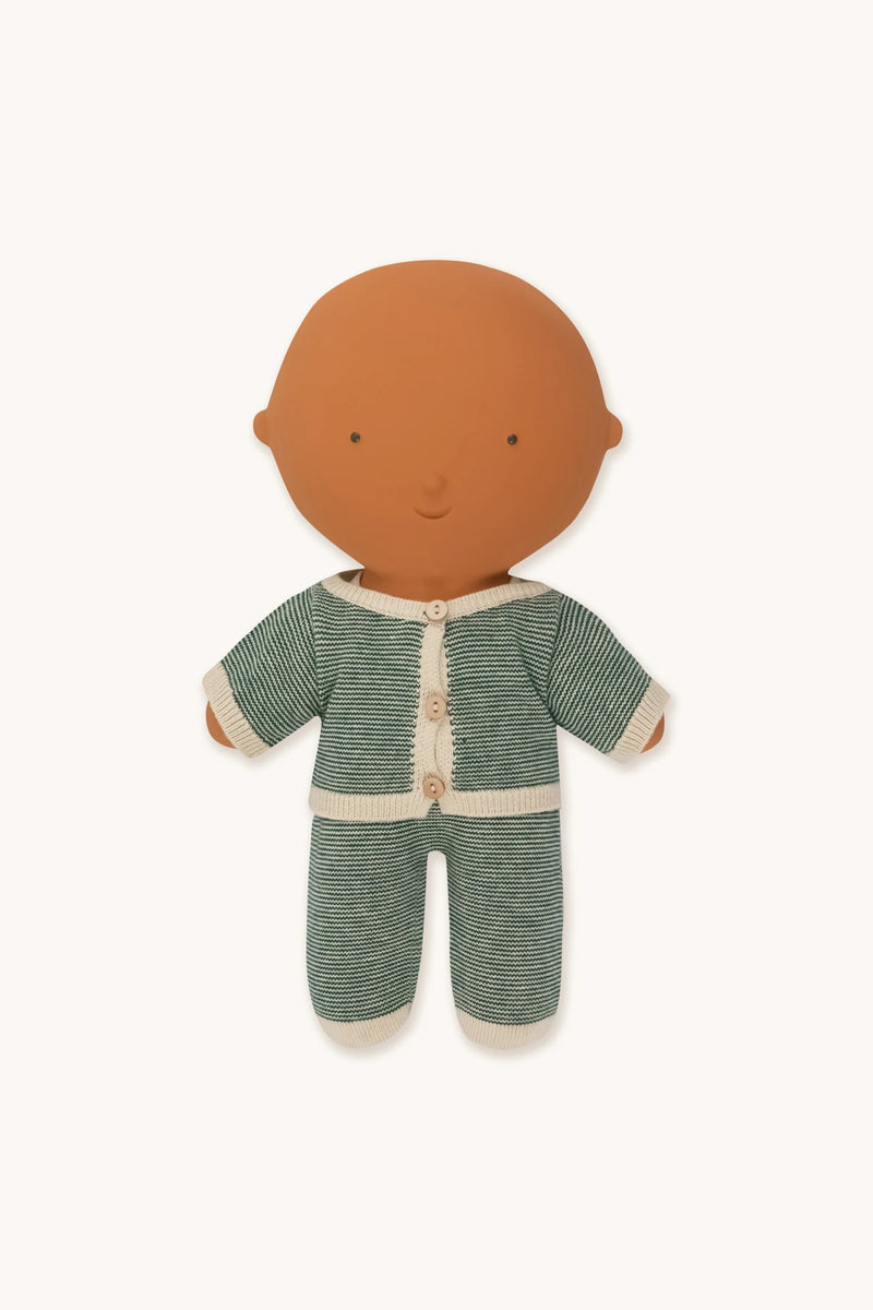 GOMMU MICRO STRIPES  CARDIGAN *CREAM/GREEN*