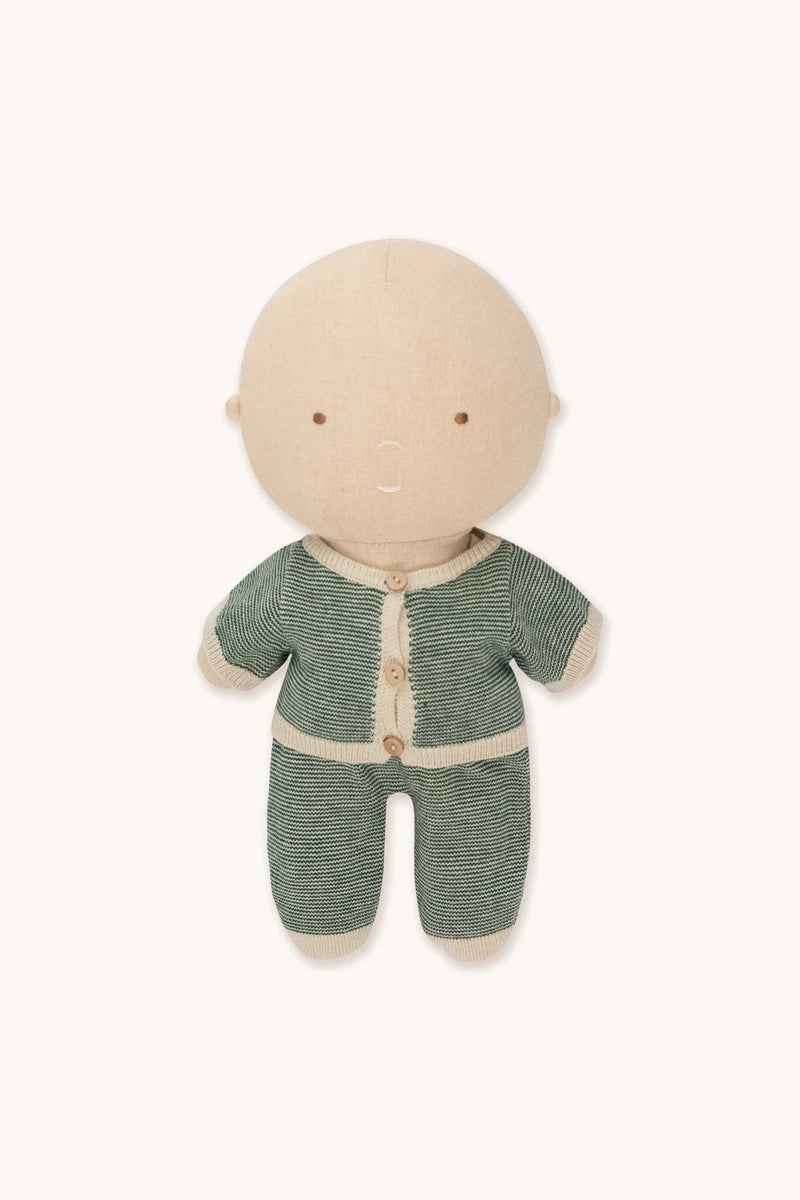 GOMMU MICRO STRIPES  CARDIGAN *CREAM/GREEN*