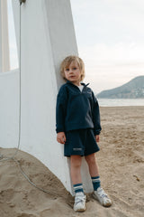 Navy outdoors sweatshirt with zipper & shorts "Outfit set"