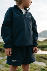 Navy outdoors sweatshirt with zipper & shorts "Outfit set"