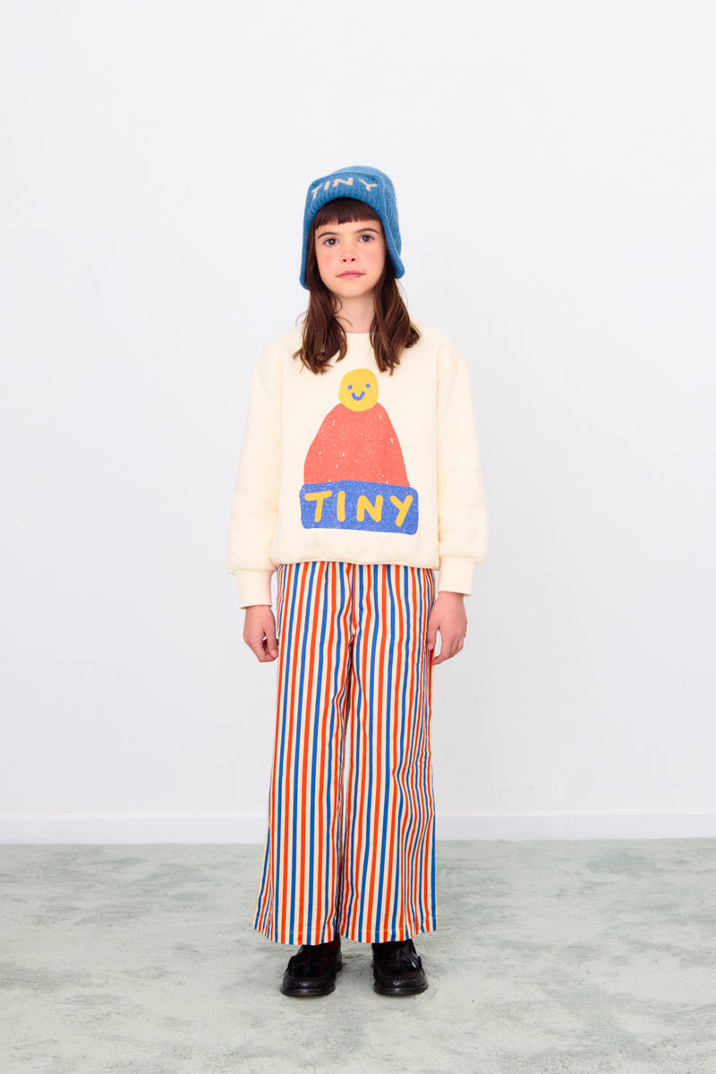 Beanie Graphic Sweatshirt & Stripes Woven Pant