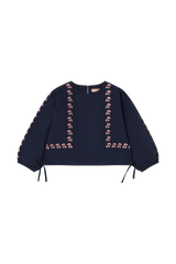 Mini Cherries Blouse & Red Stripes Straight Pant