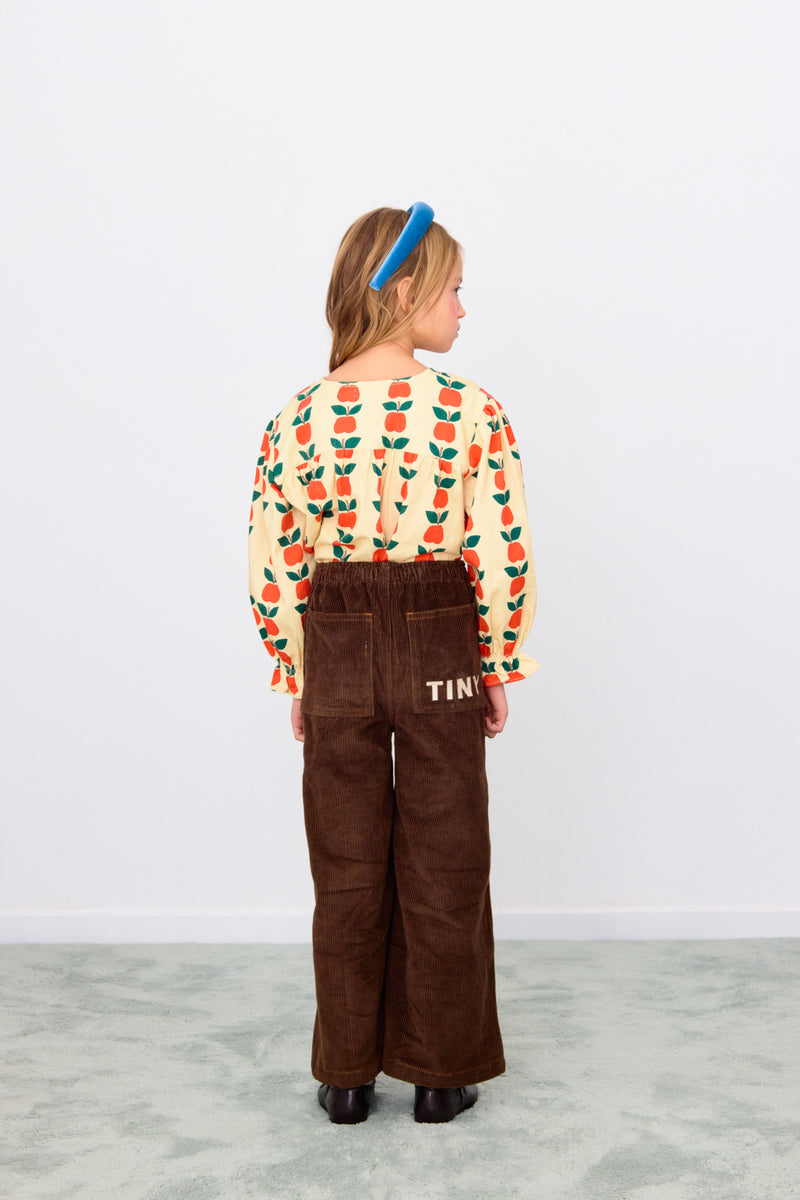 Brown Tiny Solid Woven Pant