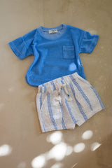 Ultramarine Striped short Baby Set