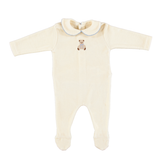 Ecru Teddy Velour Baby Set